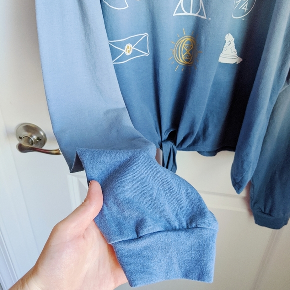 Harry Potter Dip Dye Tie Front Cropped Tie Tee XXL - Picture 8 of 8